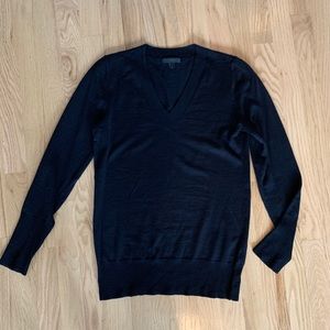 J.Crew Merino Wool V-Neck Sweater, Black, Small